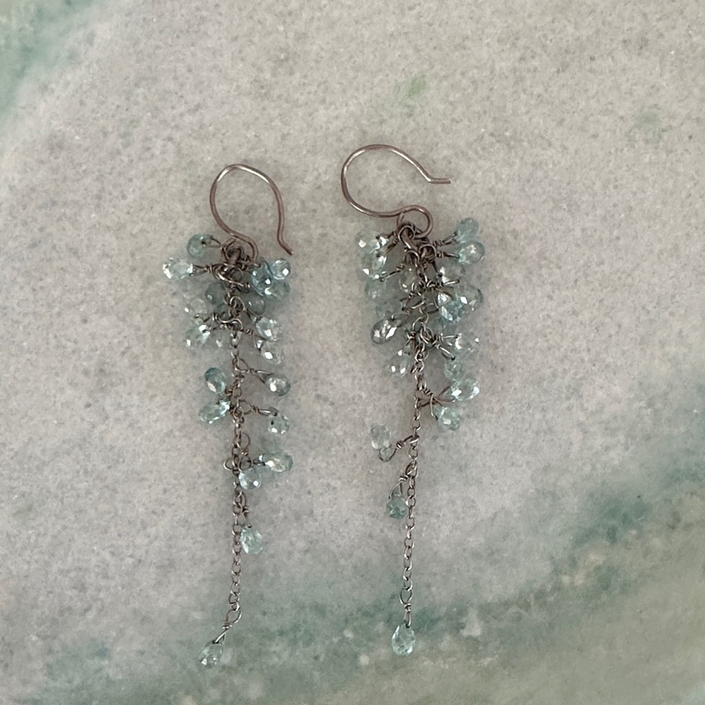 Elegant Silver and Blue Dangle Earrings